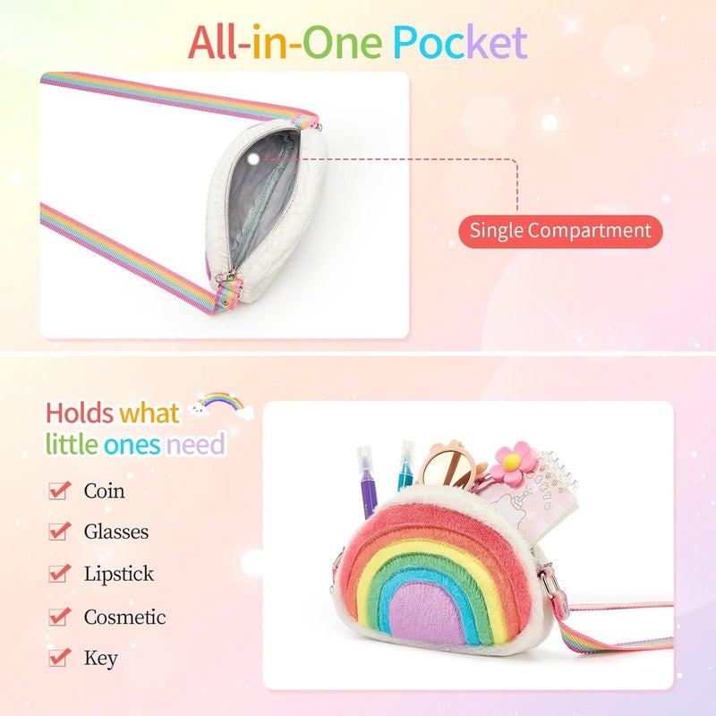 cotmcor Store Toddler Purse Valentines Gifts for Kids: 2 3 4 5 6 7 8 Year Old Girl Birthday Gift, Toys for Ages 2-4 Rainbow Crossbody Bag - Image 5